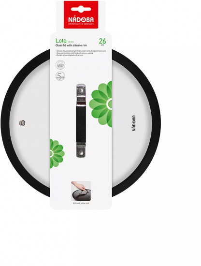 Крышка стеклянная с силиконовым ободом «Lota»