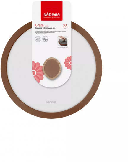 Крышка стеклянная с силиконовым ободом «Greta»