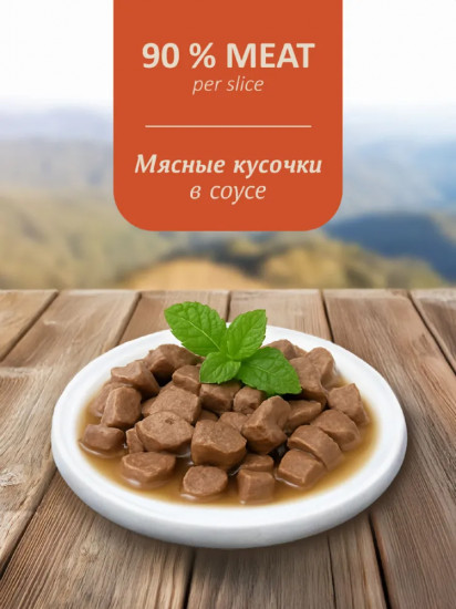 Корм влажный для стерилизованных кошек с уткой, морковью и тыквой в соусе «Duck»