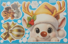 Набор наклеек на окна новогодних - Фото 1