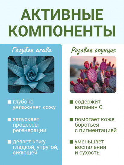 Гель-патчи жидкие для контура глаз «Голубая агава и розовая опунция»