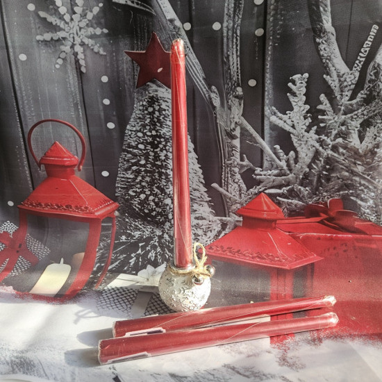 Набор декоративных свечей «Красный перламутр»