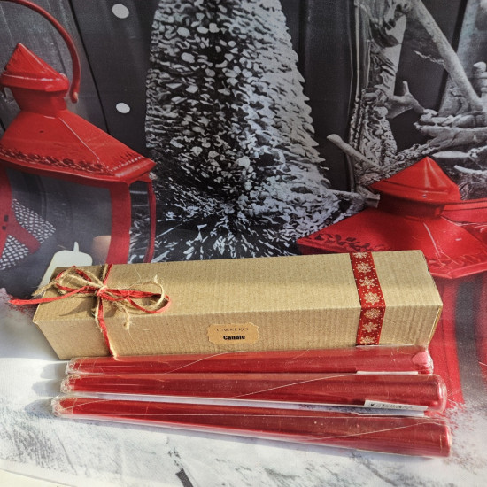 Набор декоративных свечей «Красный перламутр»