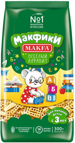 Макароны в форме букв «Веселый алфавит»
