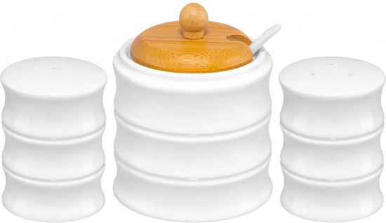 Набор для специй с сахарницей и салфетницей на подставке с ручкой «Бамбук»