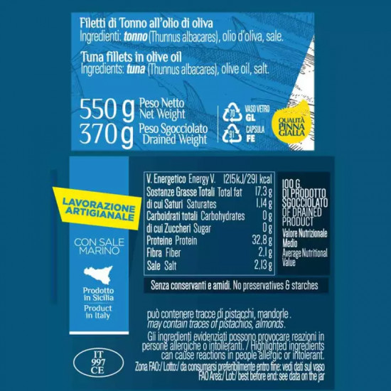 Филе тунца в оливковом масле с перчини