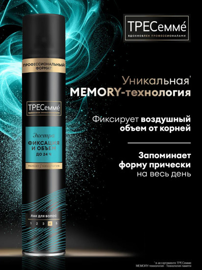 Лак для укладки волос «Экстрафиксация и объем»