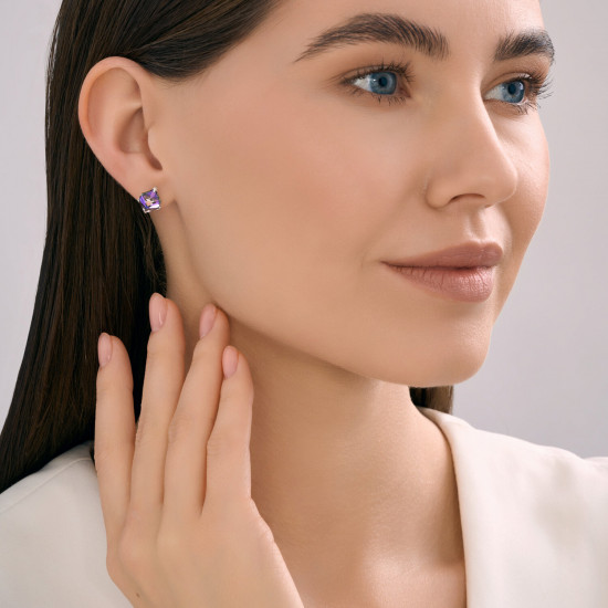 Серьги из серебра с кристаллами