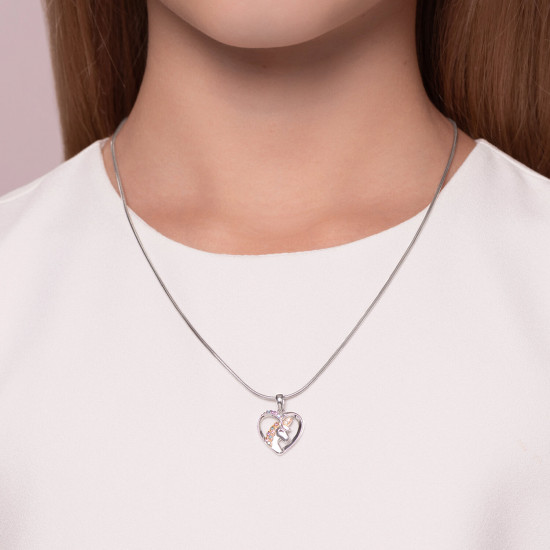 Подвеска из серебра с фианитами и эмалью