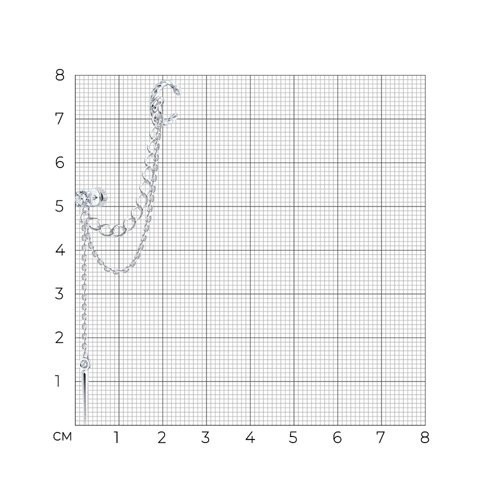 Серьга из серебра с фианитами