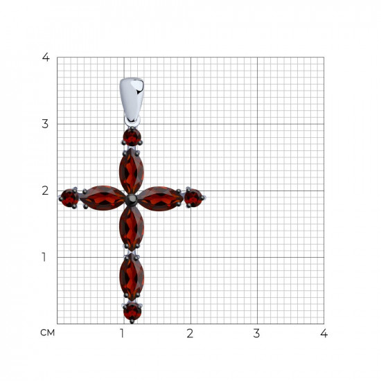 Подвеска из серебра с гранатами