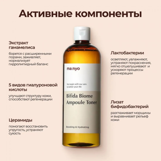 Тонер для лица с бифидобактериями ампульный укрепляющий «Bifida Biome Ampoule Toner»