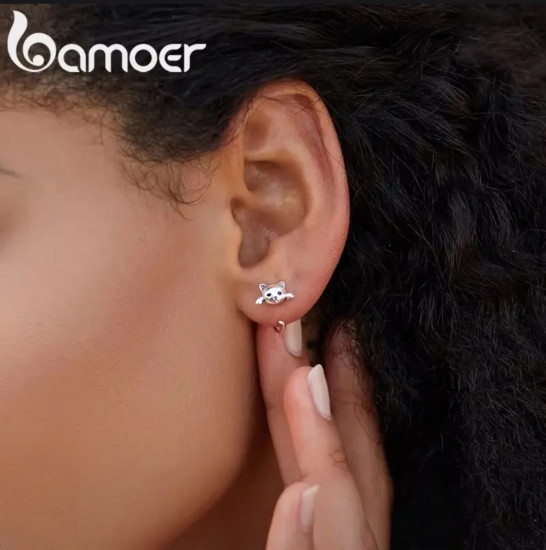 Серьги из серебра «Silver cat»