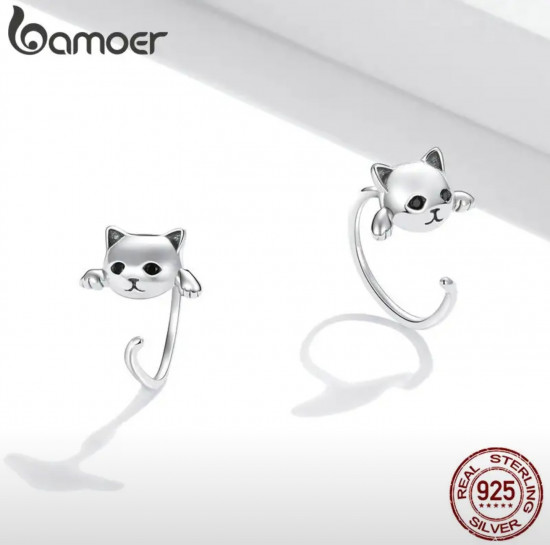 Серьги из серебра «Silver cat»