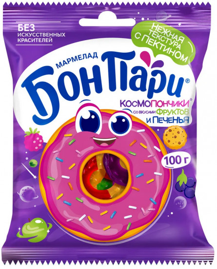 Мармелад жевательный со вкусом фруктов и печенья «Космопончики»