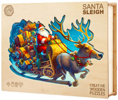 Пазл деревянный «Новогодние сани» - Фото 2