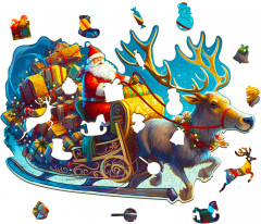 Пазл деревянный «Новогодние сани» - Фото 3