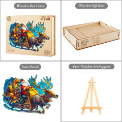 Пазл деревянный «Новогодние сани» - Фото 4