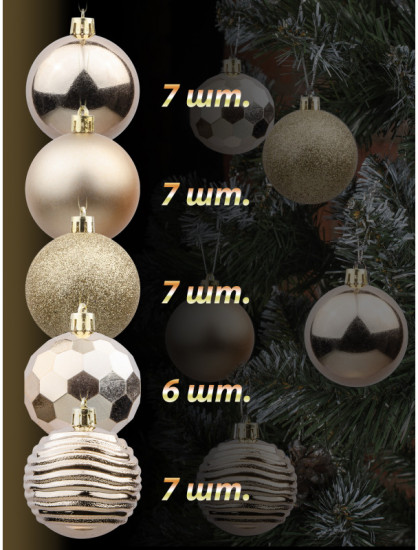 Набор шаров ёлочных «Золотое мерцание»