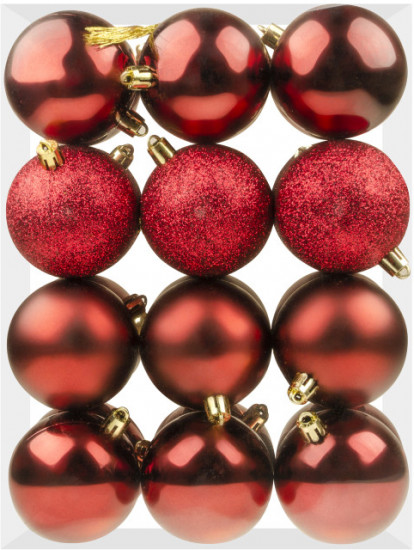 Набор шаров ёлочных «Красный страстный»