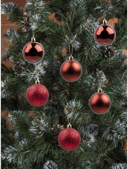 Набор шаров ёлочных «Красный страстный»