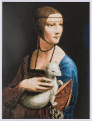 Набор для вышивания по мотивам картины Леонардо да Винчи «Дама с горностаем» - Фото 4