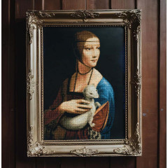 Набор для вышивания по мотивам картины Леонардо да Винчи «Дама с горностаем» - Фото 5