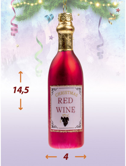 Игрушка ёлочная «Бутылка красного вина»