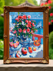 Набор для вышивания по мотивам картины К. Коровина «Яблоки и розы» - Фото 8