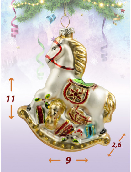 Игрушка ёлочная «Белая лошадка»