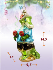 Игрушка ёлочная «Веселый крокодил» - Фото 2