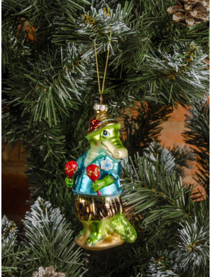 Игрушка ёлочная «Веселый крокодил»