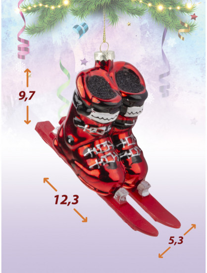 Игрушка ёлочная «Красные лыжи»