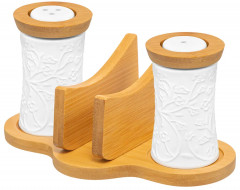 Набор для специй с салфетницей на подставке «Веточки-цветочки» - Фото 2