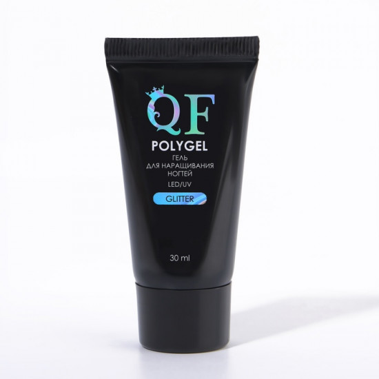 Полигель для наращивания с блёстками трехфазный, оттенок Белый