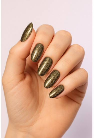 Топ для ногтей с блёстками «Сияние», оттенок Серебристый, жёлтый