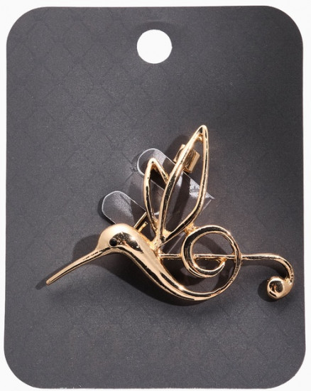 Брошь «Колибри. Скрипичный ключ»