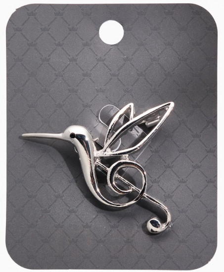 Брошь «Колибри. Скрипичный ключ»