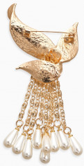 Брошь «Птица с жемчужным хвостом» - Фото 1