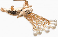 Брошь «Птица с жемчужным хвостом» - Фото 2