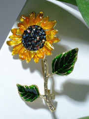 Брошь «Цветок подсолнуха» - Фото 4
