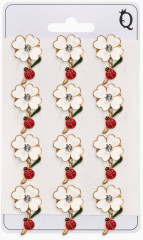 Брошь «Цветы ромашки с божьей коровкой» - Фото 3