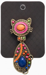 Брошь этника «Кошка радужная» - Фото 3