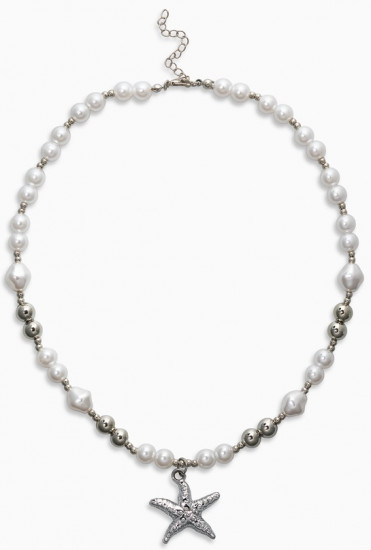 Кулон на жемчужных бусах «Морская звезда»