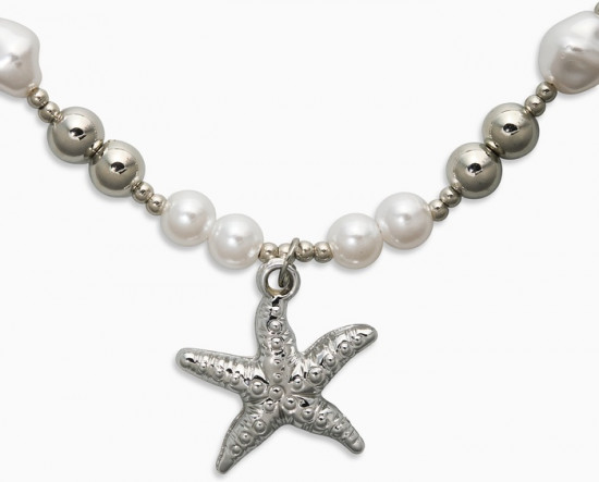 Кулон на жемчужных бусах «Морская звезда»