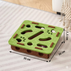 Игрушка для кошек и котят из войлока с шариками-погремушками «Зеленый лабиринт» - Фото 2