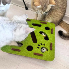 Игрушка для кошек и котят из войлока с шариками-погремушками «Зеленый лабиринт» - Фото 3