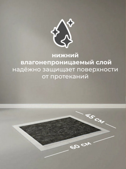 Впитывающие пелёнки с угольным фильтром на липучках для собак и кошек «Black Edition»