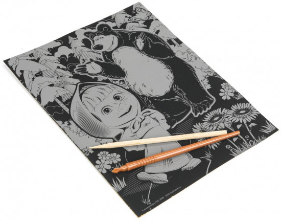 Гравюра «Маша и Медведь»