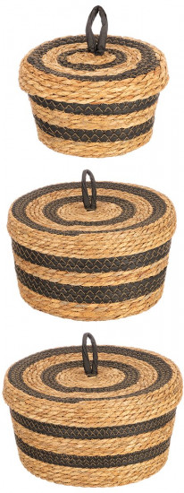 Набор плетеных корзин с крышками